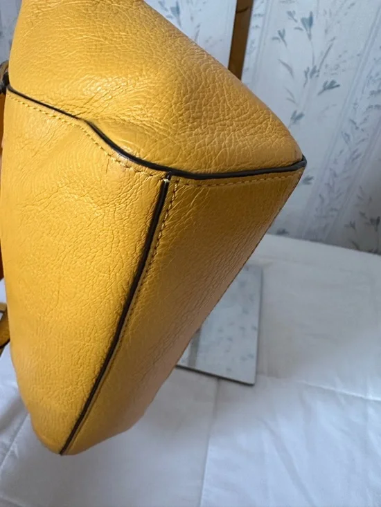 Coach Yellow Pebbled Leather Satchel - Picture 9 of 15